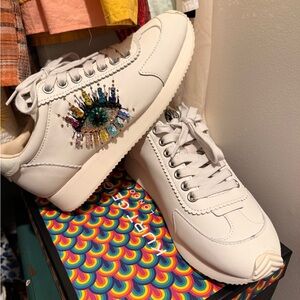 Kurt Geiger White Embellished Women's Sneakers